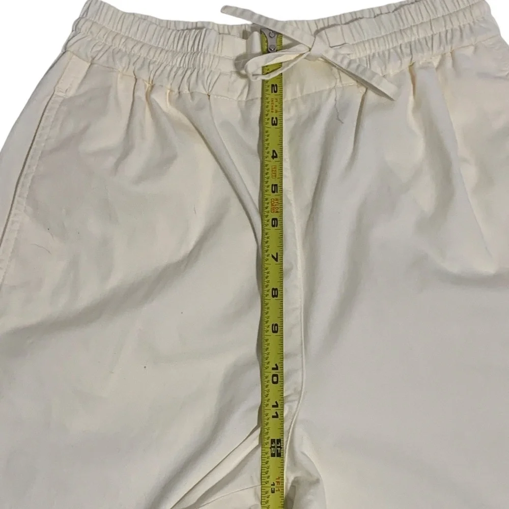 COS Linen Tie Waist Straight Leg Pants Side Slit Pocket Minimalist Neutral Sz 4